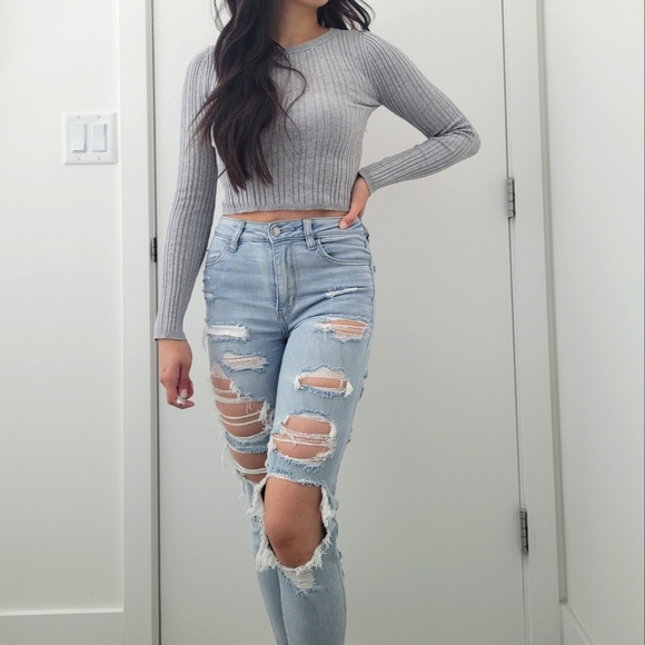 American Eagle- Next Level Stretch Distressed / Ripped Jeans - Picture 1 of 7